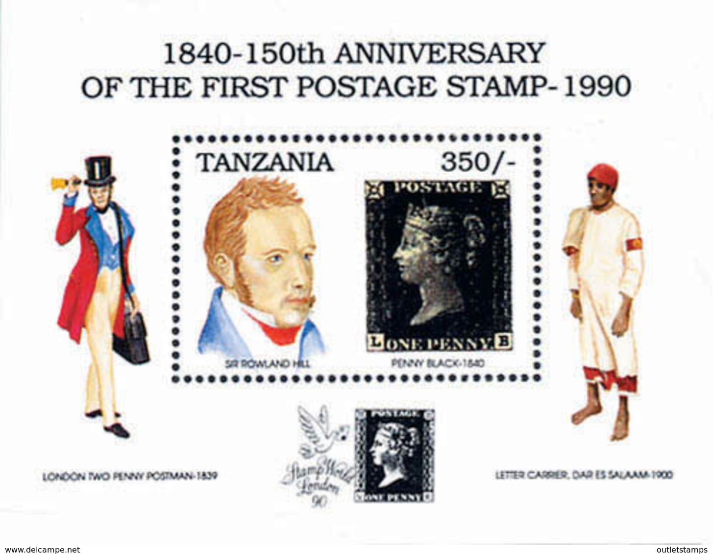 Ref. 584322 * NEW *  - TANZANIA . 1991. STAMP WORLD LONDON 90. INTERNATIONAL PHILATELIC EXHIBITION. STAMP WORLD LONDON 9 - Tanzania (1964-...)