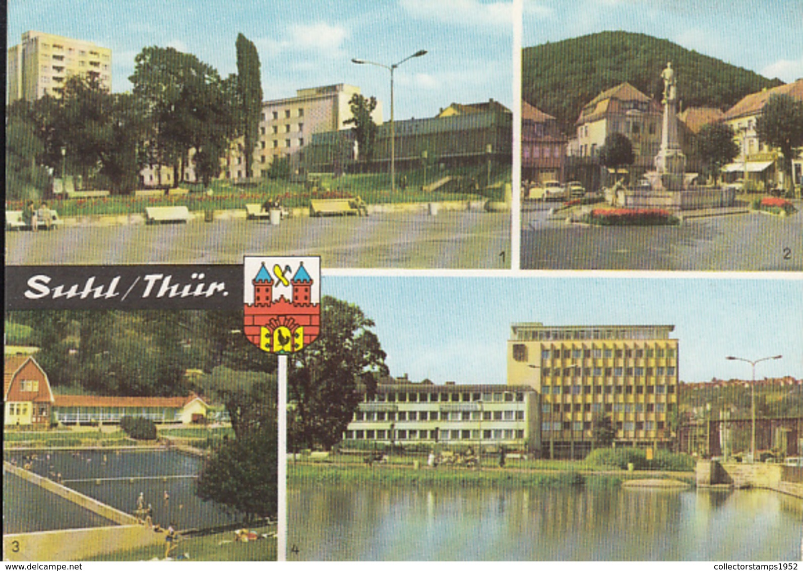 86113- SUHL- SPA TOWN, SQUARES, HOTEL, SWIMMING POOL, CAR - Suhl