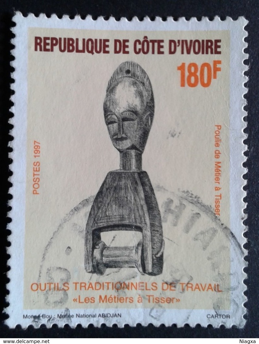 Côte D'Ivoire YT 989 M 1182 Outils Traditionnels De Travail. Les Métiers à Tisser Used Obli - Côte D'Ivoire (1960-...)