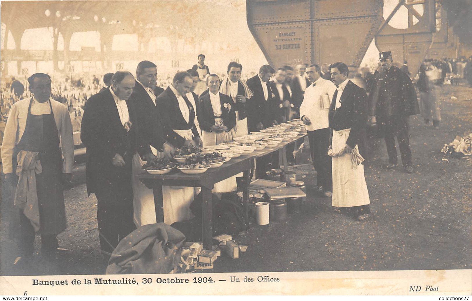 75005-PARIS-CARTE-PHOTO- BANQUET DE LA MUTUALITE 30 OCTOBRE 1904, UN DES OFFICES - Arrondissement: 05