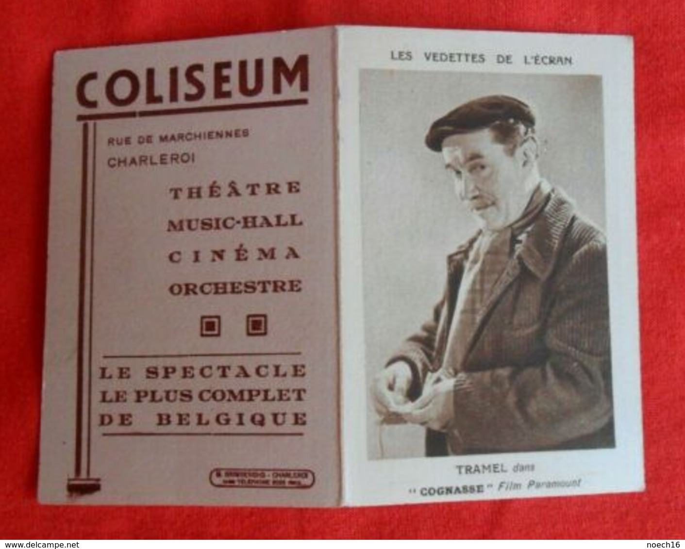 Calendrier De Poche 1933 Acteur Tramel/ Charleroi/ Cinéma Coliseum - Kleinformat : 1921-40