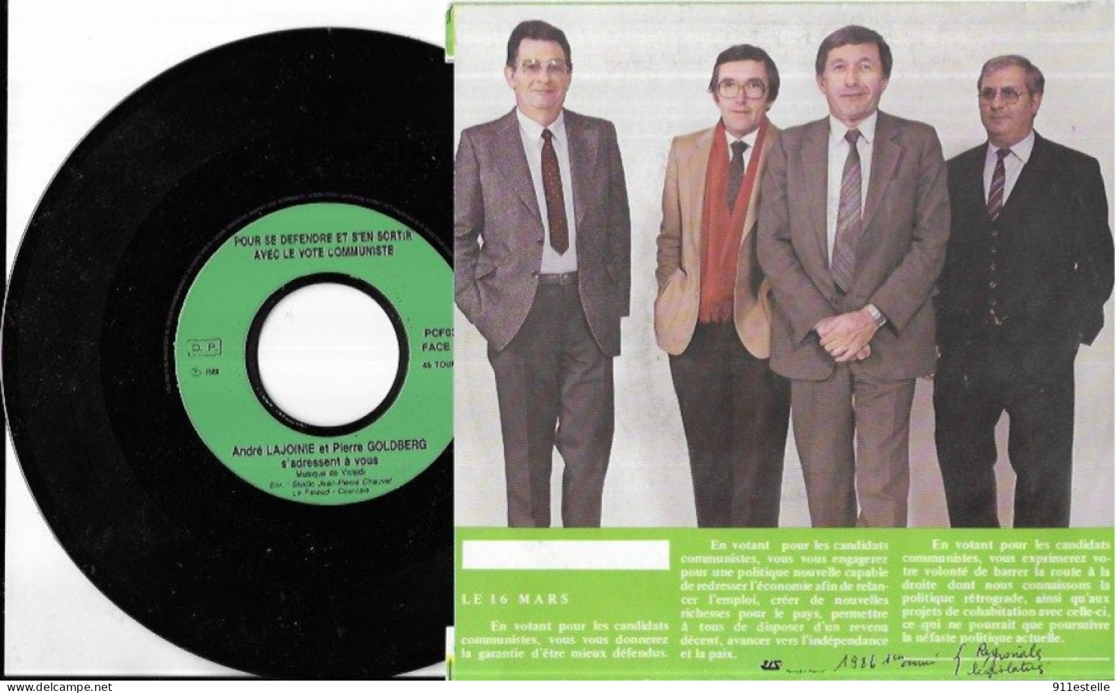 03 Montlucon   ANDRE LAJOINIE PIERRE GOLBERG S ADRESSENT A VOUS  N 1986 - 45 T - Maxi-Single