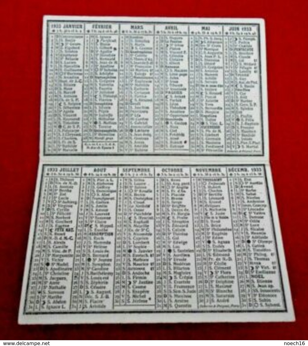 Calendrier De Poche 1933/ Acteurs Saint-Granier & Meg Lemonnier/ Cinéma Trianon Charleroi - Petit Format : 1921-40