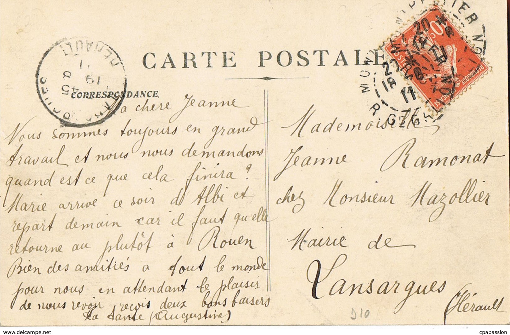 CPA 34- PALAVAS-LES-FLOTS- Arrivée De La Gare-animée- Circulée 1911- Scans Recto Verso-Paypal Sans Frais - Palavas Les Flots