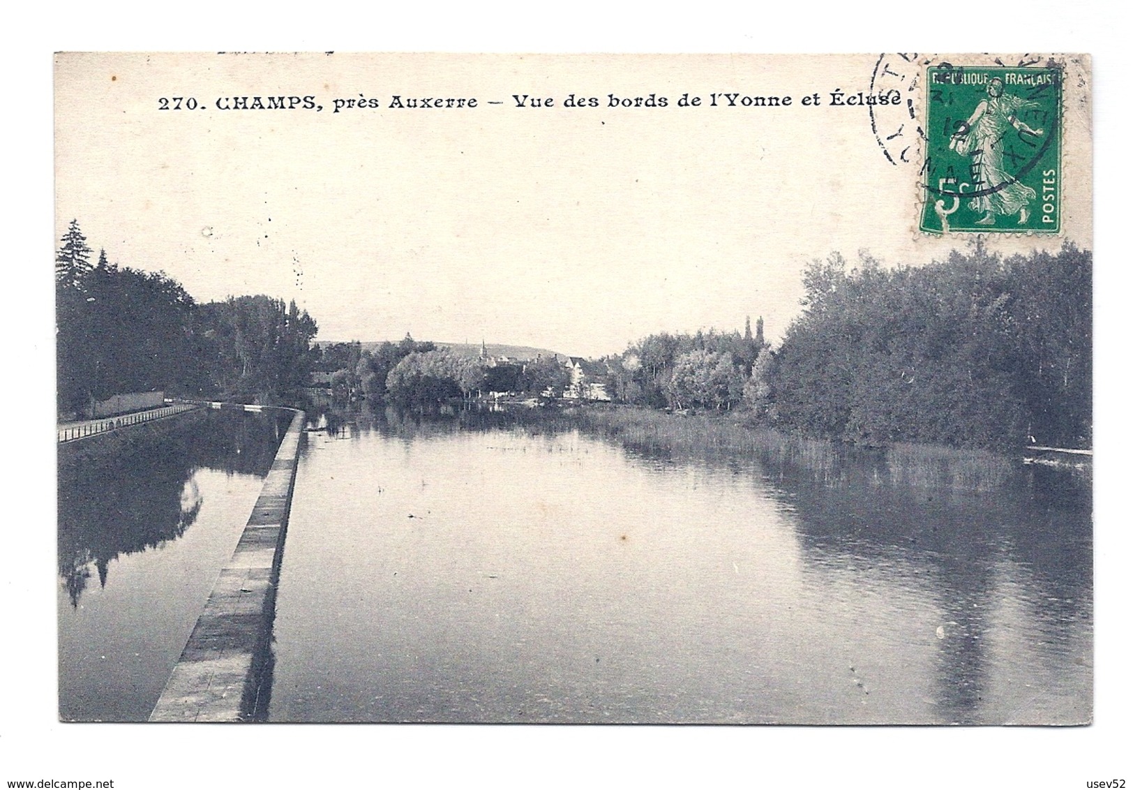 CPA Champs, Près Auxerre - Vue Des Bords De L'Yonne Et Ecluse - Champs Sur Yonne