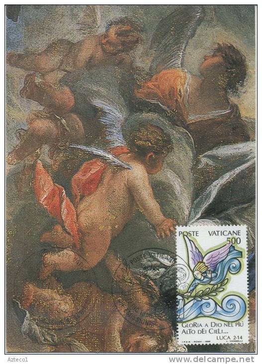 VATICANO -  MAXIMUM CARD 1988 - NATALE - ARTE - ANGELO - Cartoline Maximum