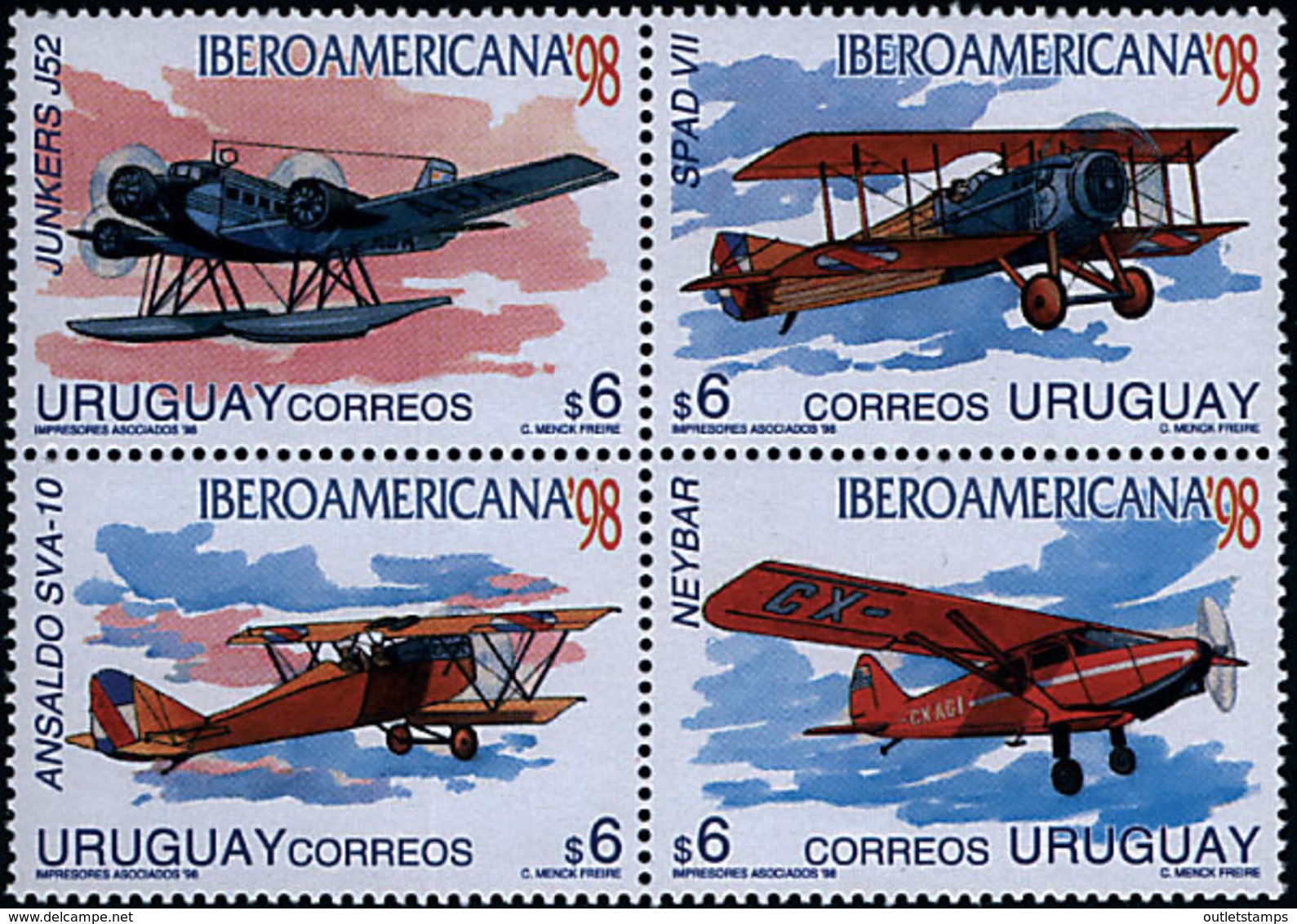 Ref. 6547 * NEW *  - URUGUAY . 1998. 	IBERO-AMERICAN 98	. IBEROAMERICANA 98 - Uruguay