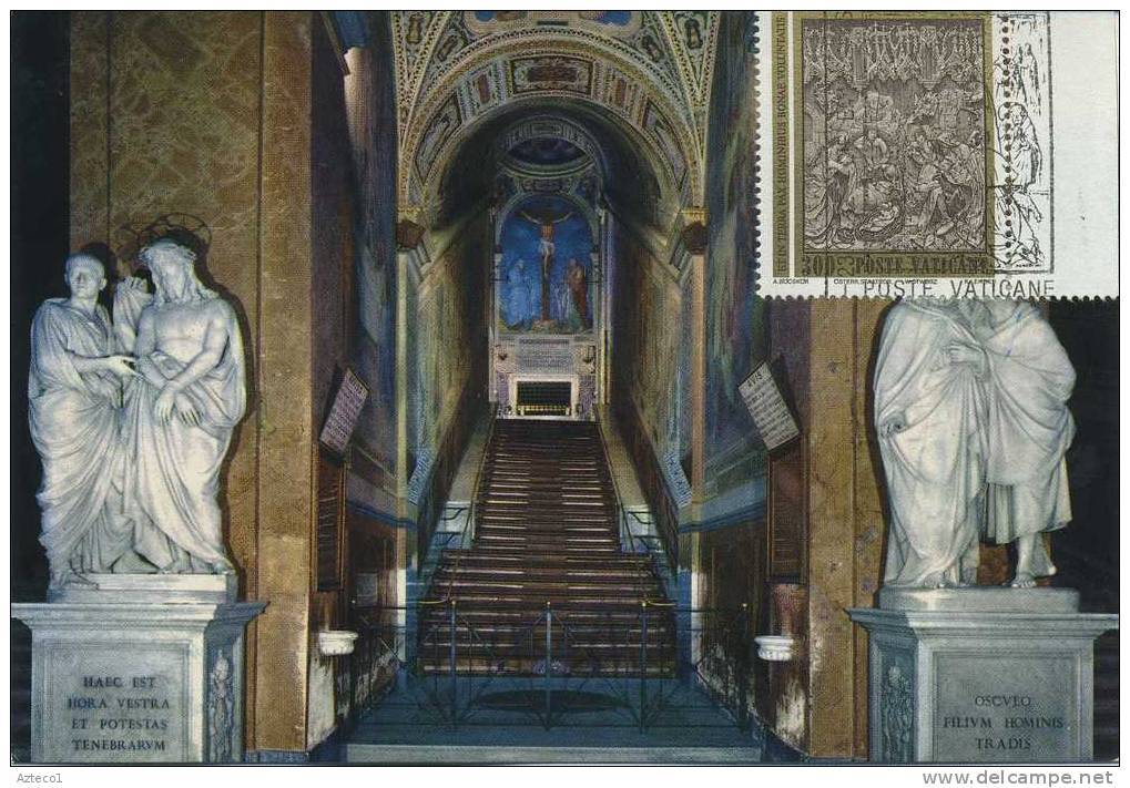 VATICANO -  MAXIMUM CARD 1982 - NATALE - ARTE - ROMA - LA SCALA SANTA - Maximumkaarten