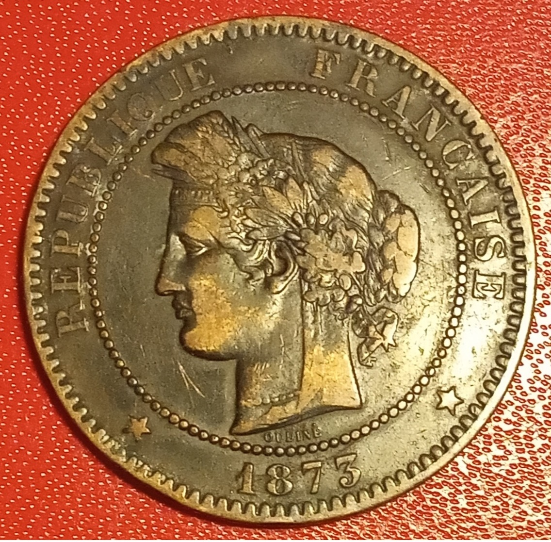 3ème République, 10 Centimes Cérès 1873K, TTB. - Sonstige & Ohne Zuordnung