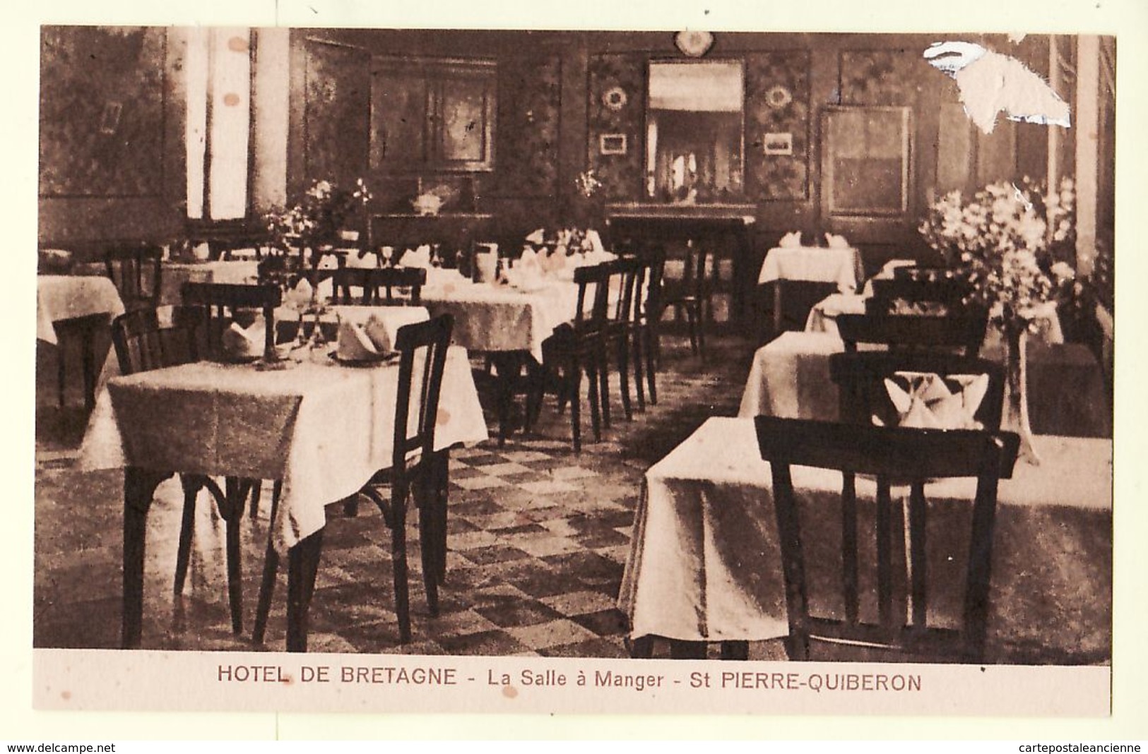 Anc074 SAINT-PIERRE-QUIBERON St 56-Morbihan Hotel De BRETAGNE Salle à Manger 1930s - LEBRETON - Andere & Zonder Classificatie