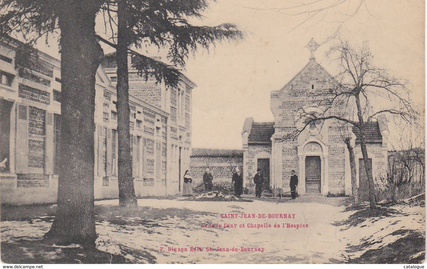 CPA 38 - SAINT-JEAN-DE-BOURNAY - Grande Cour Et Chapelle De L'Hospice - Saint-Jean-de-Bournay