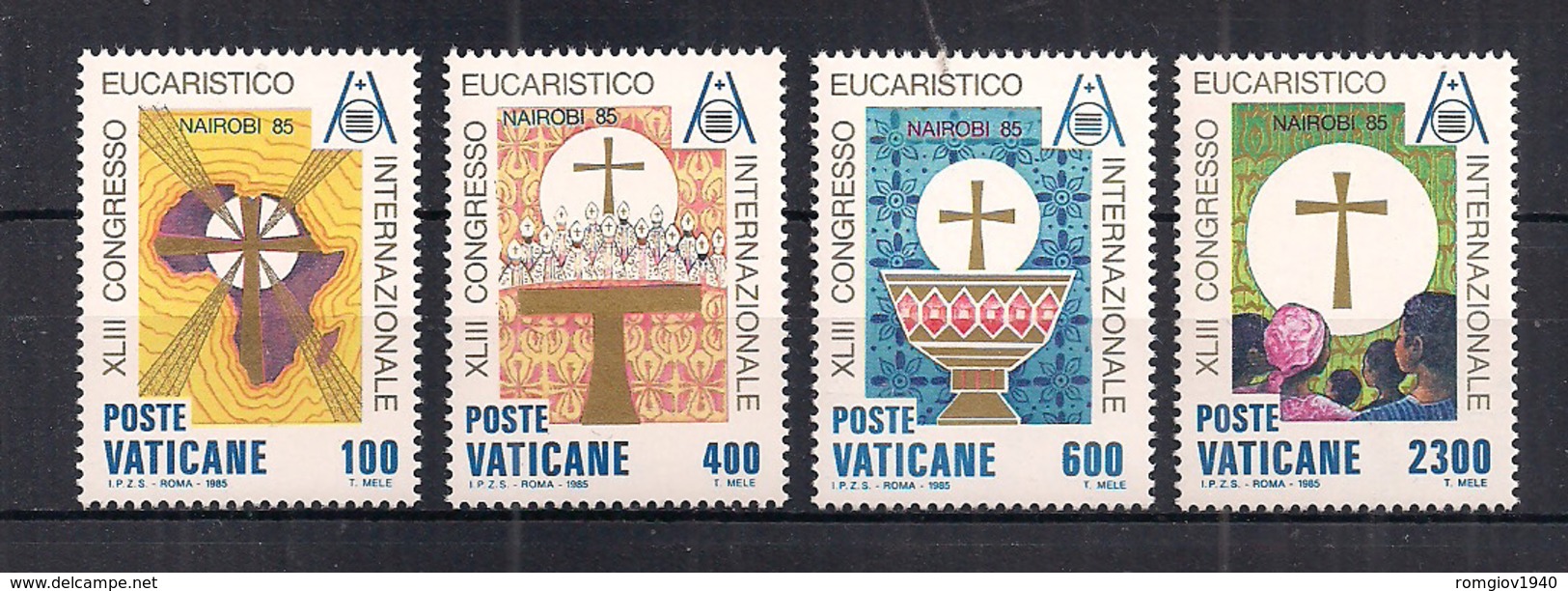 VATICANO 1985  43° CONGRESSO EUCARISTICO INTERNAZIONALE A NAIROBI SASS. 776-779 MNH XF - Ongebruikt