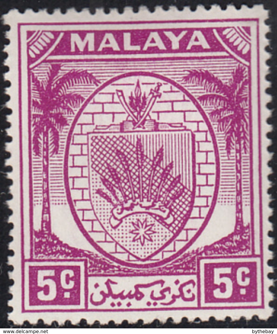 Malaya Negri Sembilan 1949-55 MH Sc 42 5c Coat Of Arms Variety - Negri Sembilan