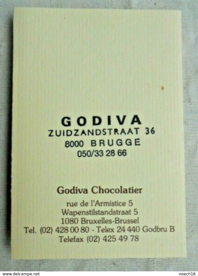 Calendrier De Poche Publicité 1986 GODIVA Chocolatier - Brugge/Bruxelles - Petit Format : 1981-90