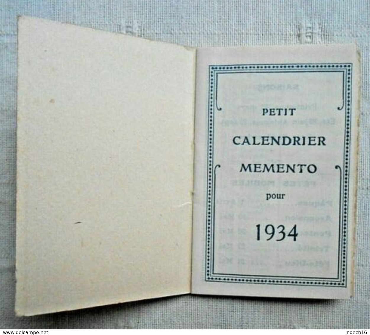 Calendrier De Poche à Feuillets/ Publicité 1934/ Cafés Jacqmotte Bruxelles - Petit Format : 1921-40