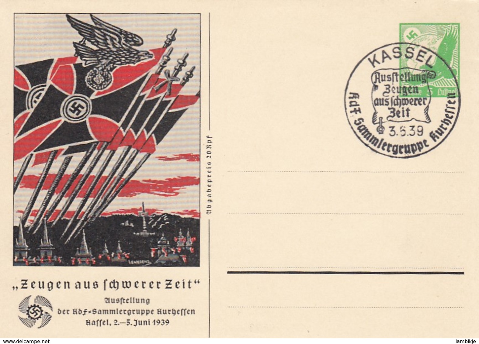Deutsches Reich Propaganda Postkarte 1939 Fahnen - Briefe U. Dokumente