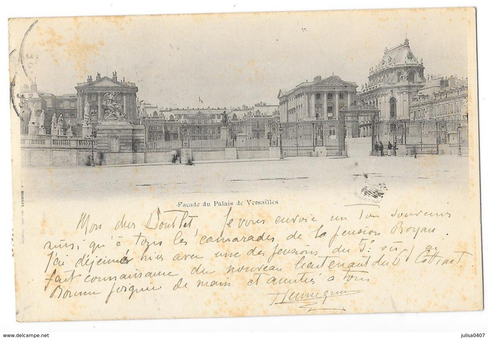 VERSAILLES Carte Postale Avec Panaché De Timbres De Différentes Valeurs Circulée 1902 - 1877-1920: Période Semi Moderne