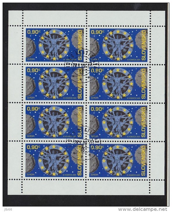 Bloc De 8 Timbres Europa 2009 Oblitéré YT 538 Astronomie / Sheet Europa 2009 Used Mi 615 - Usados