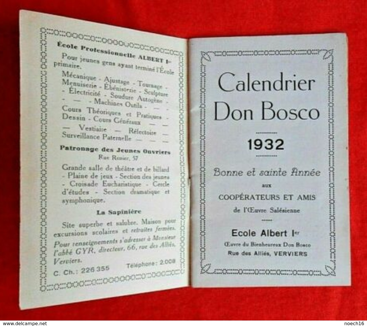 Calendrier De Poche à Feuillets 1932 Don Bosco - Petit Format : 1921-40