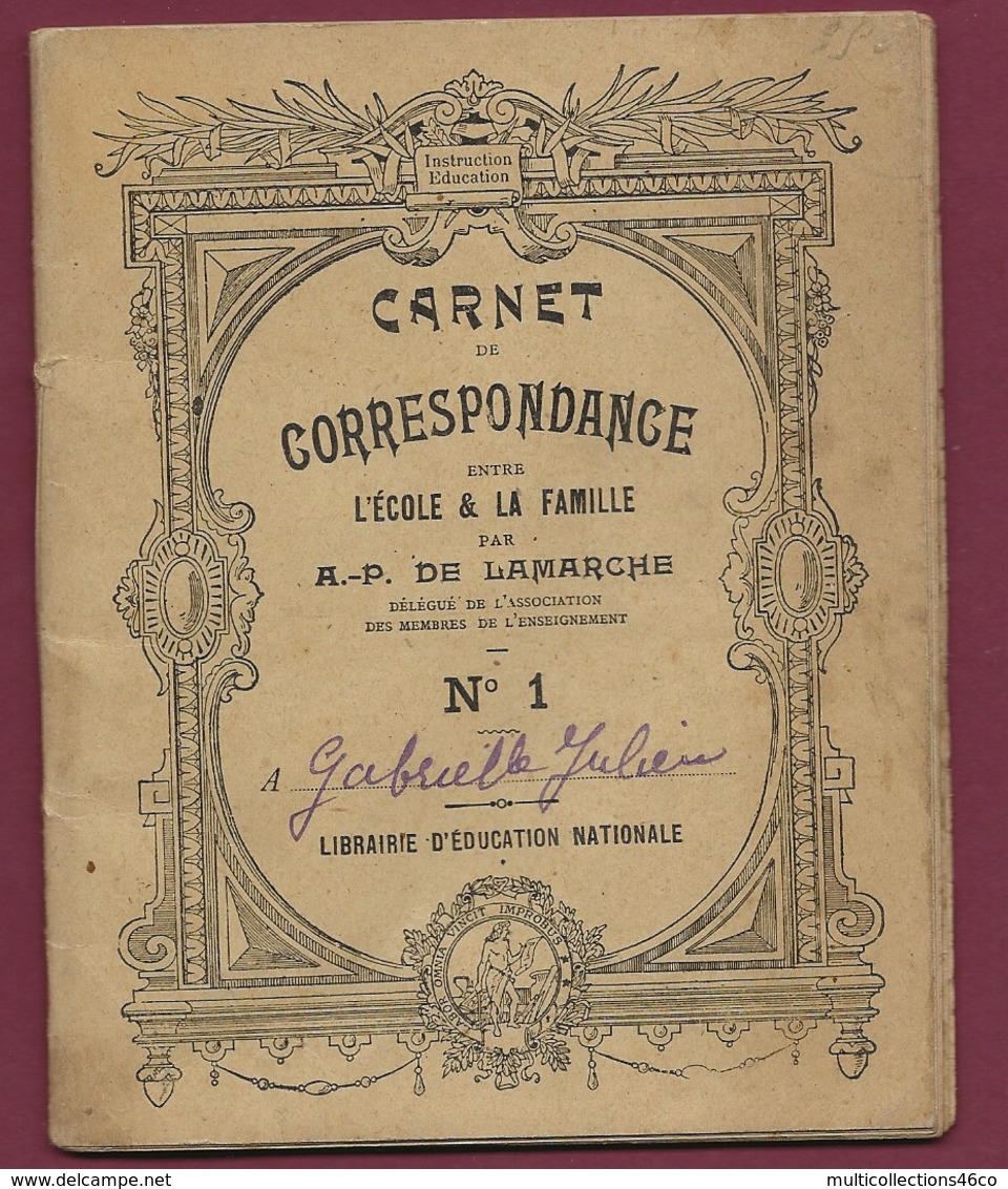 240320C - Carnet De Correspondance école Famille AP DE LAMARCHE Circa 1900 Grande Caisse D'Epargne Banque éducation - Non Classés