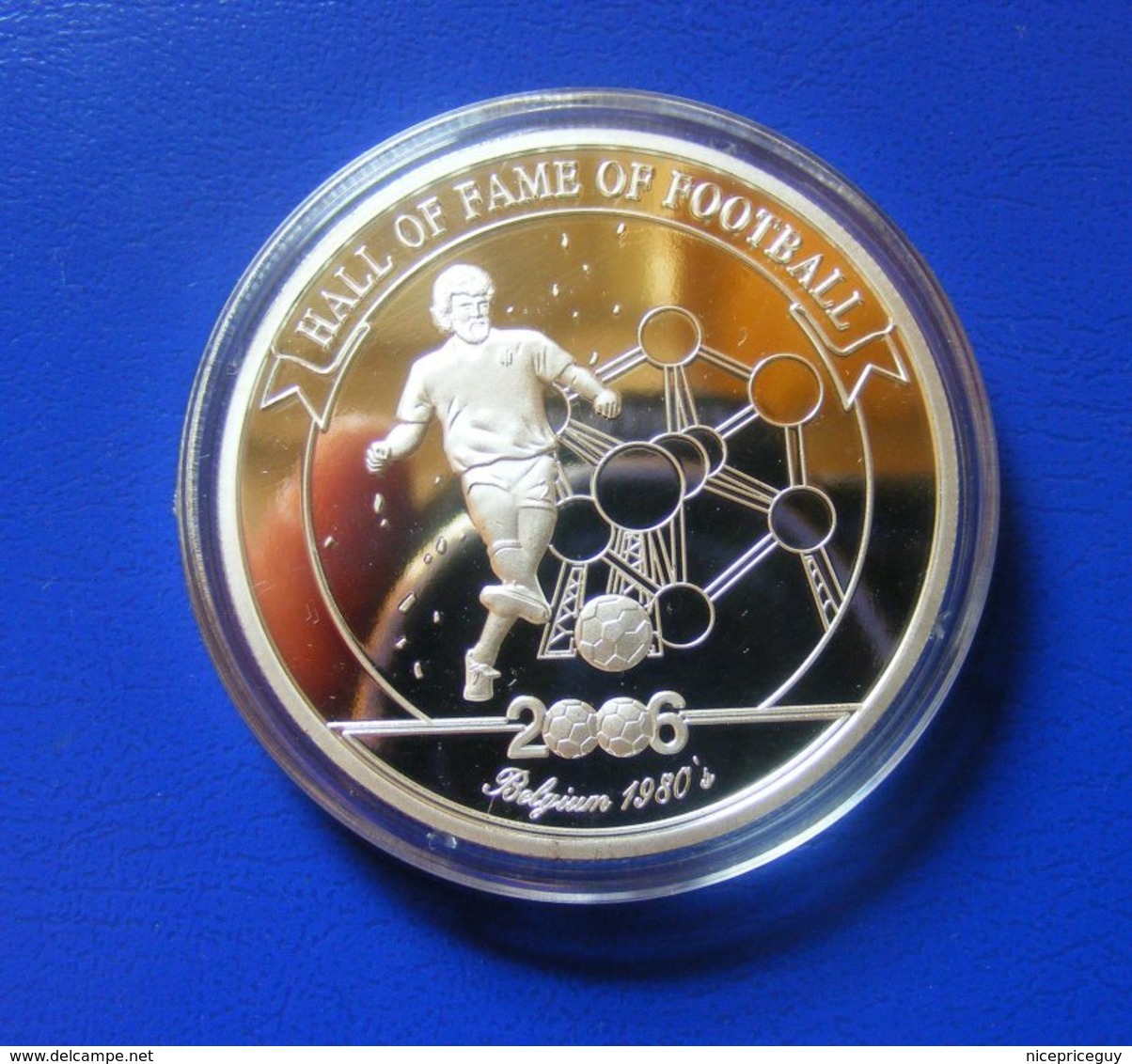 Uganda BELGIUM ERIC GERETS Hall Of Fame Of FOOTBALL Atomium Brussels Bruxelles Silver 2000 Shillings 2006 - Collections