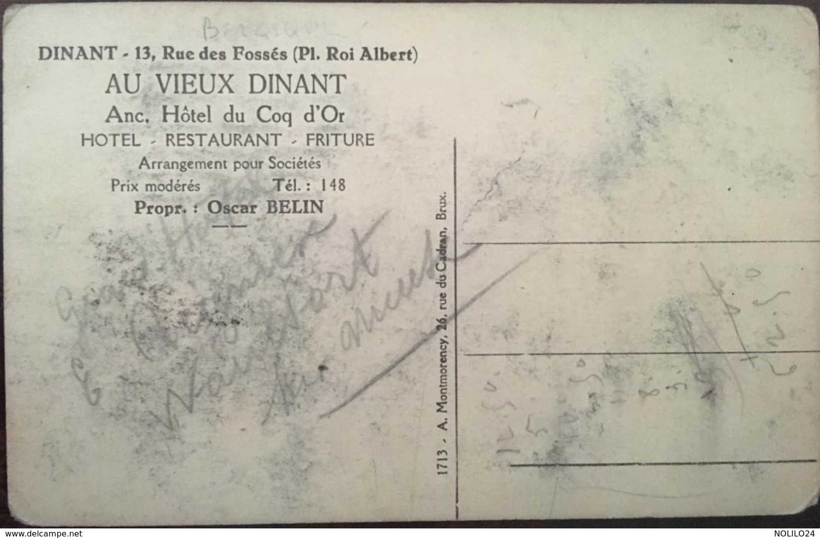 CPA, Dinant, "Au Vieux Dinant" Ancien Hôtel Du Coq D'Or, Propriétaire Oscar BELIN, Devanture, Enseigne, BELGIQUE - Dinant