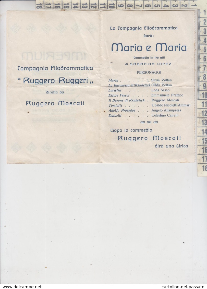 1928 PROGRAMMA MUSICA LIRICA CLASSICA  - IMPERIUM ACCADEMIA PROF. SAITTO RUGGERO RUGGERI - Programmes