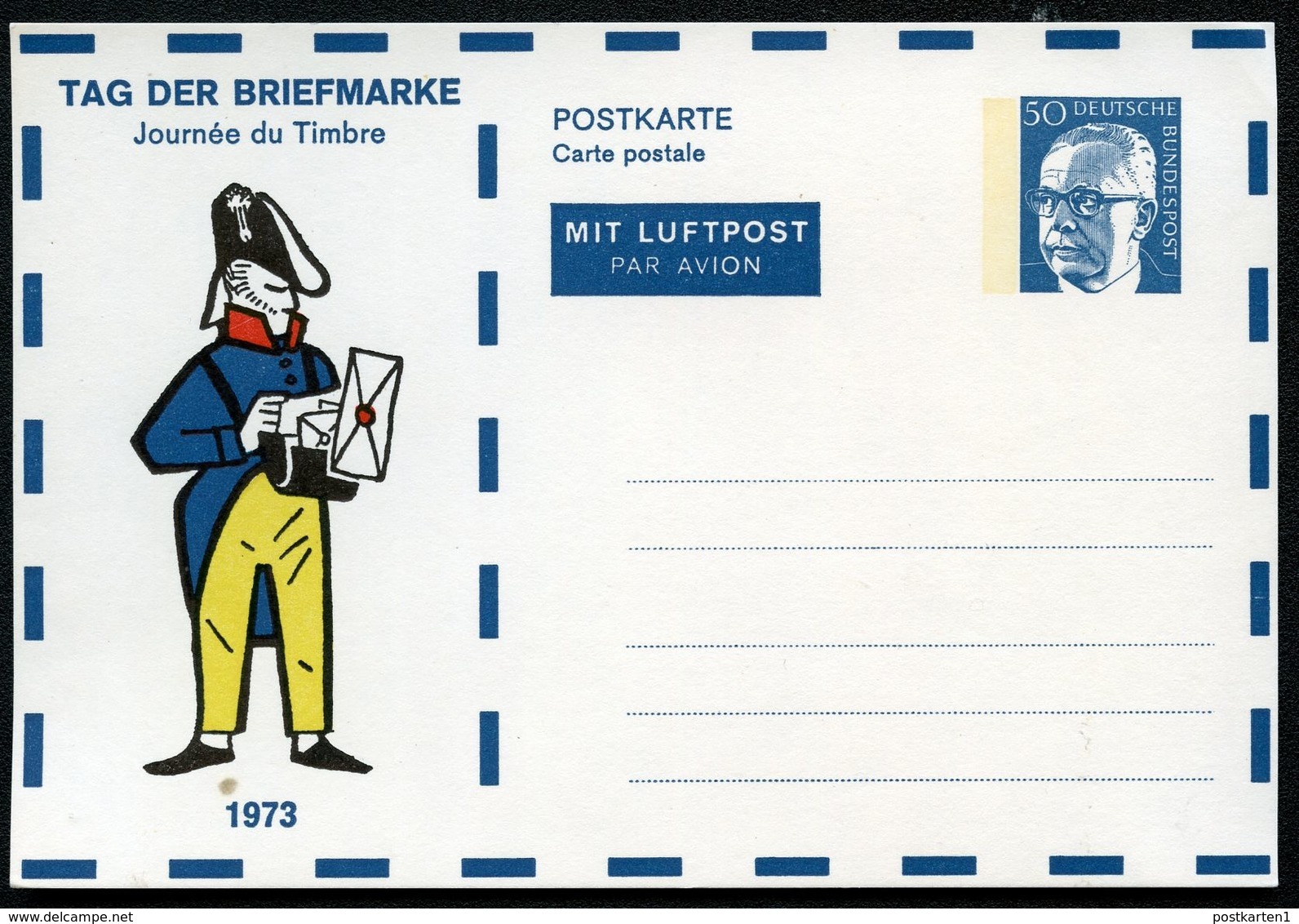 Bund PP50 C1/001 TAG DER BRIEFMARKE BRIEFBOTE Köln 1973  NGK 8,00 € - Private Postcards - Mint