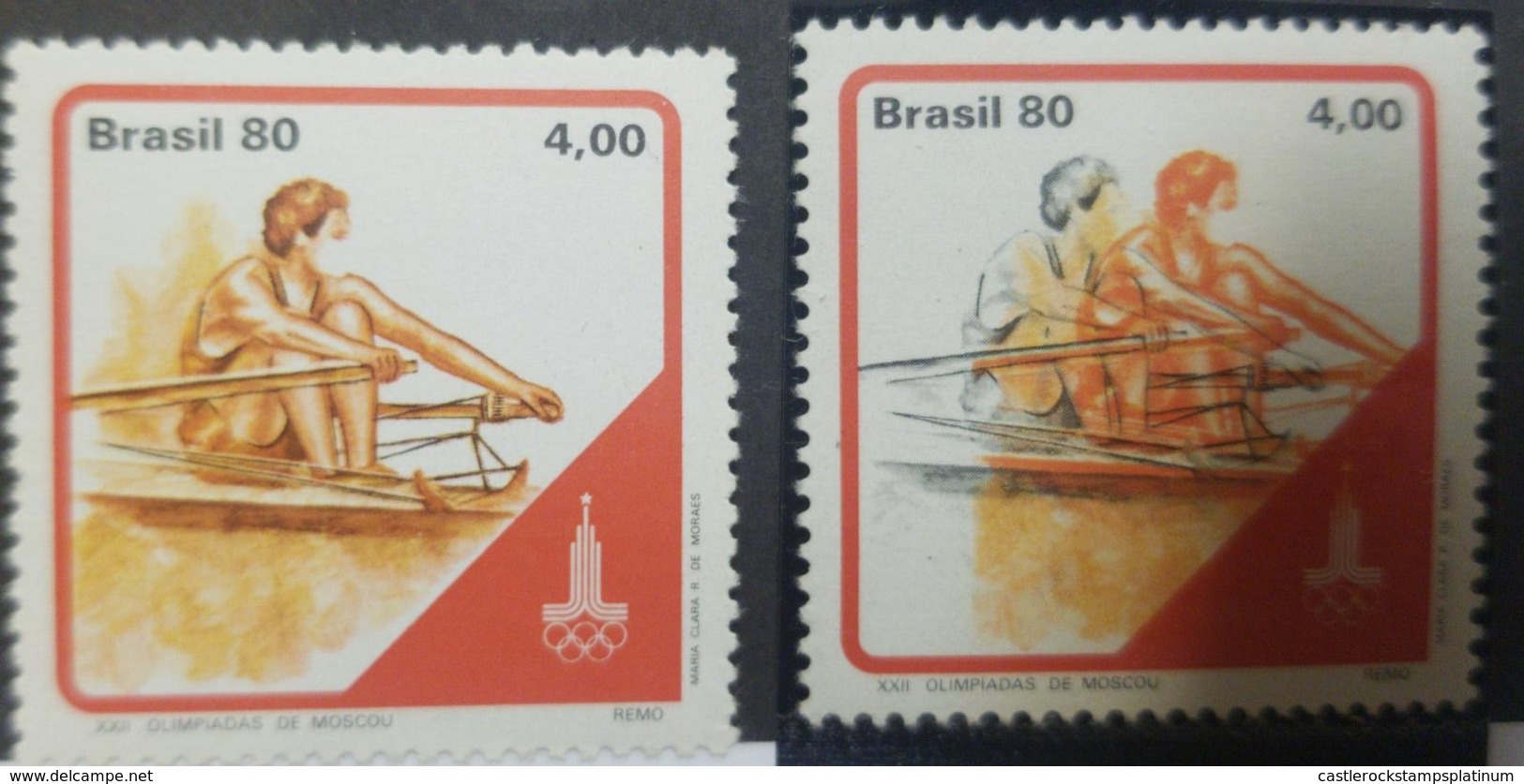 O) 1980 BRAZIL, ERROR, OLYMPIC GAMES MOSCOW, ROWING - SHOWN  -SC 1702, MNH - Ongebruikt