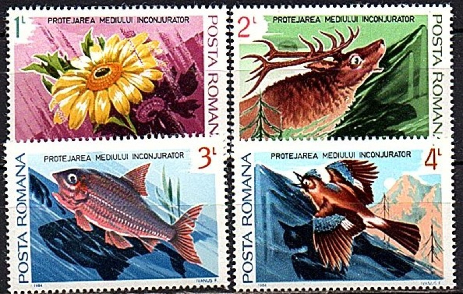 1984 Wildlife Fish Bird MNH Set Mi 4031-4 (158) - Ungebraucht