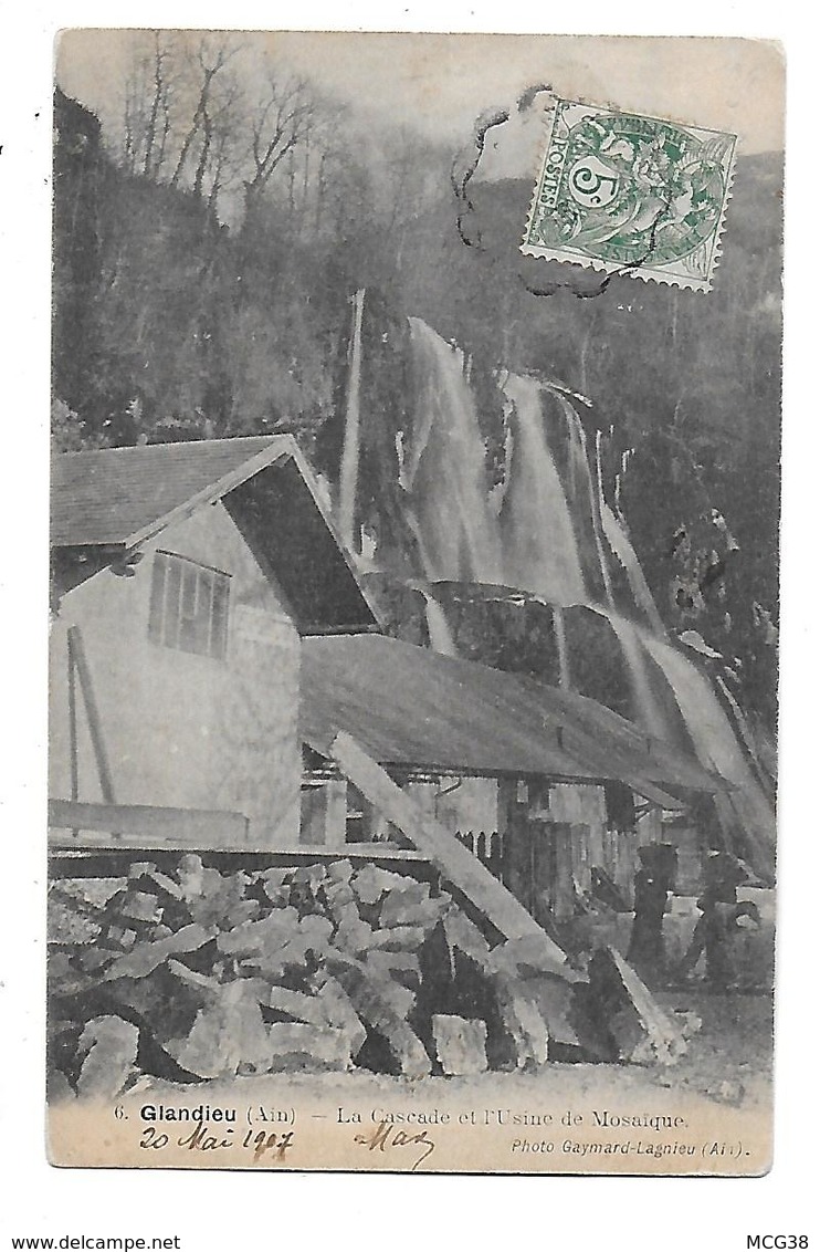 01  -  CPA  De  GLANDIEU -  La   Cascade  Et  L '  Usine  De  Mosaïque  En  1907 - Non Classés