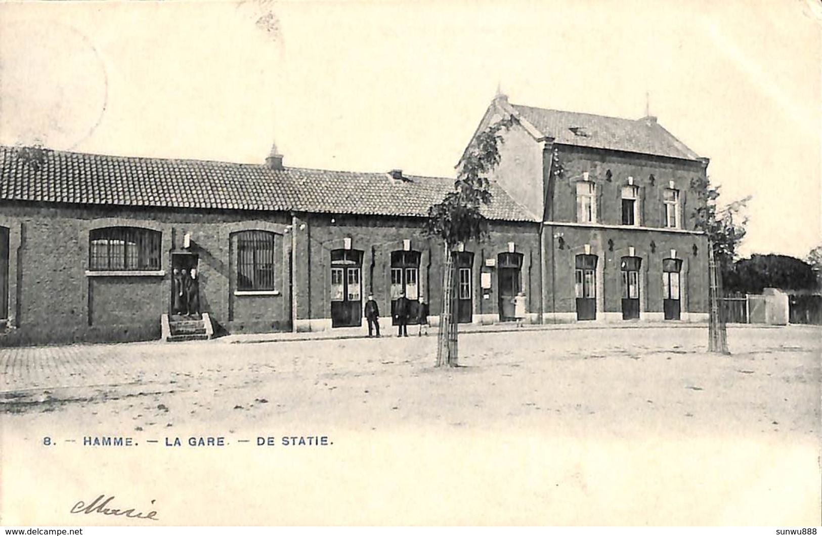 Hamme - La Gare - De Statie (animatie, Bertels 1906) - Hamme