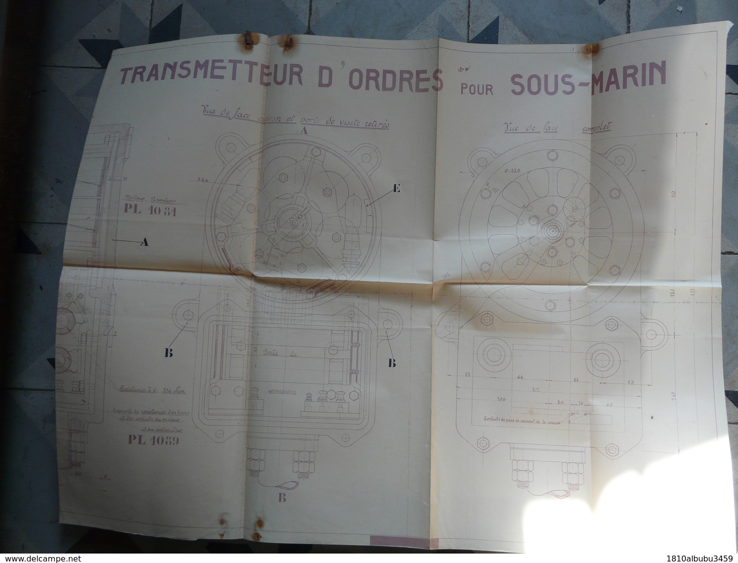 VIEUX PAPIERS - PLANS : Appareils Asservis Système BAULE ( SOUS-MARIN) - H. REYMOND - Machines