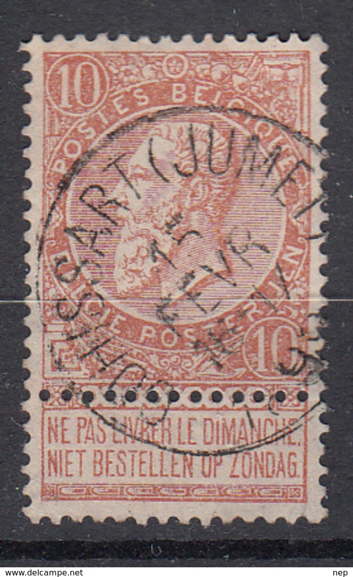BELGIË - OPB - 1893/1900 - Nr 57 - T1L  (GOHISSART(JUMET)) + COBA 8 - 1893-1900 Schmaler Bart