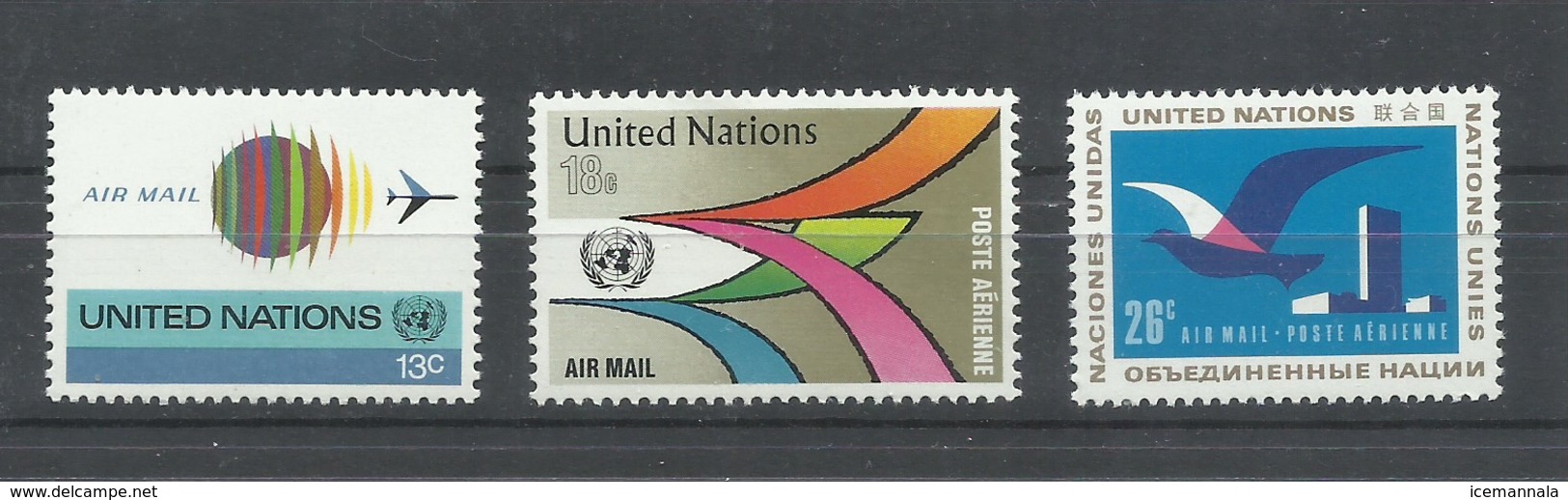 NACIONES UNIDAS  YVERT   AEREO   19/21    MNH  ** - Luftpost