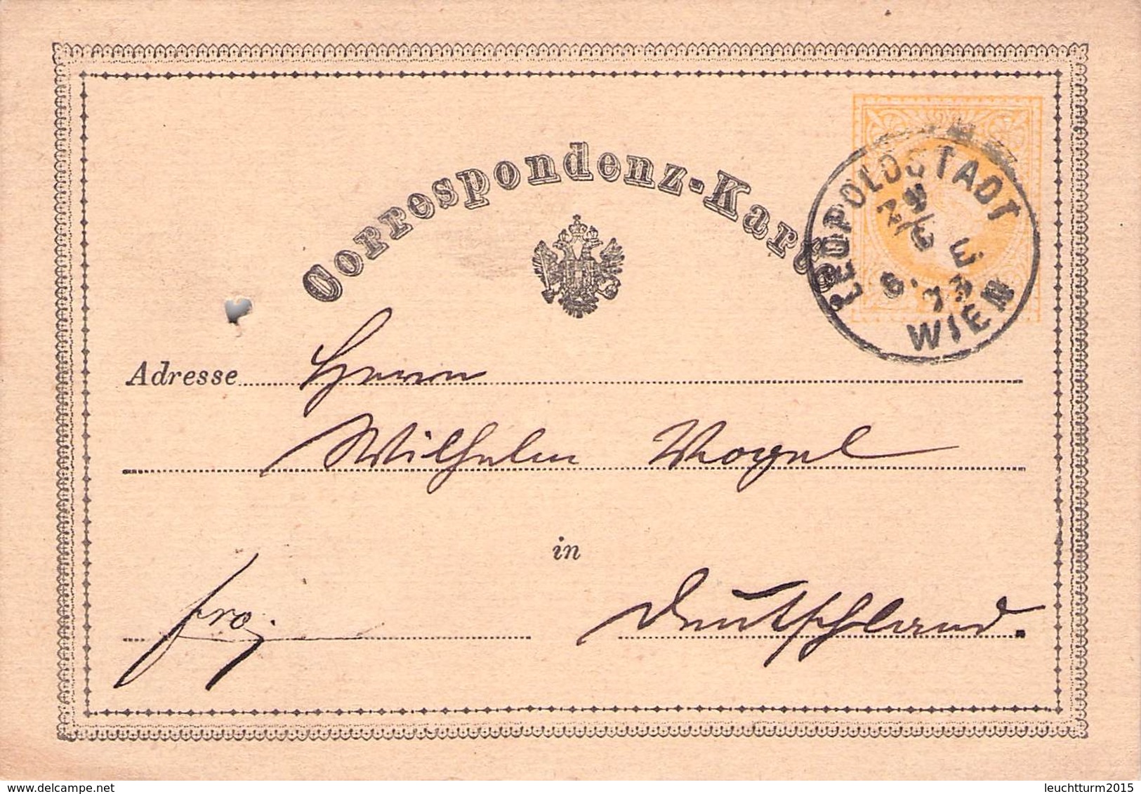 ÖSTERREICH - POSTKARTE 2 Kr 1873 LEOPOLDSTADT - CÖLN /ak726 - Other & Unclassified