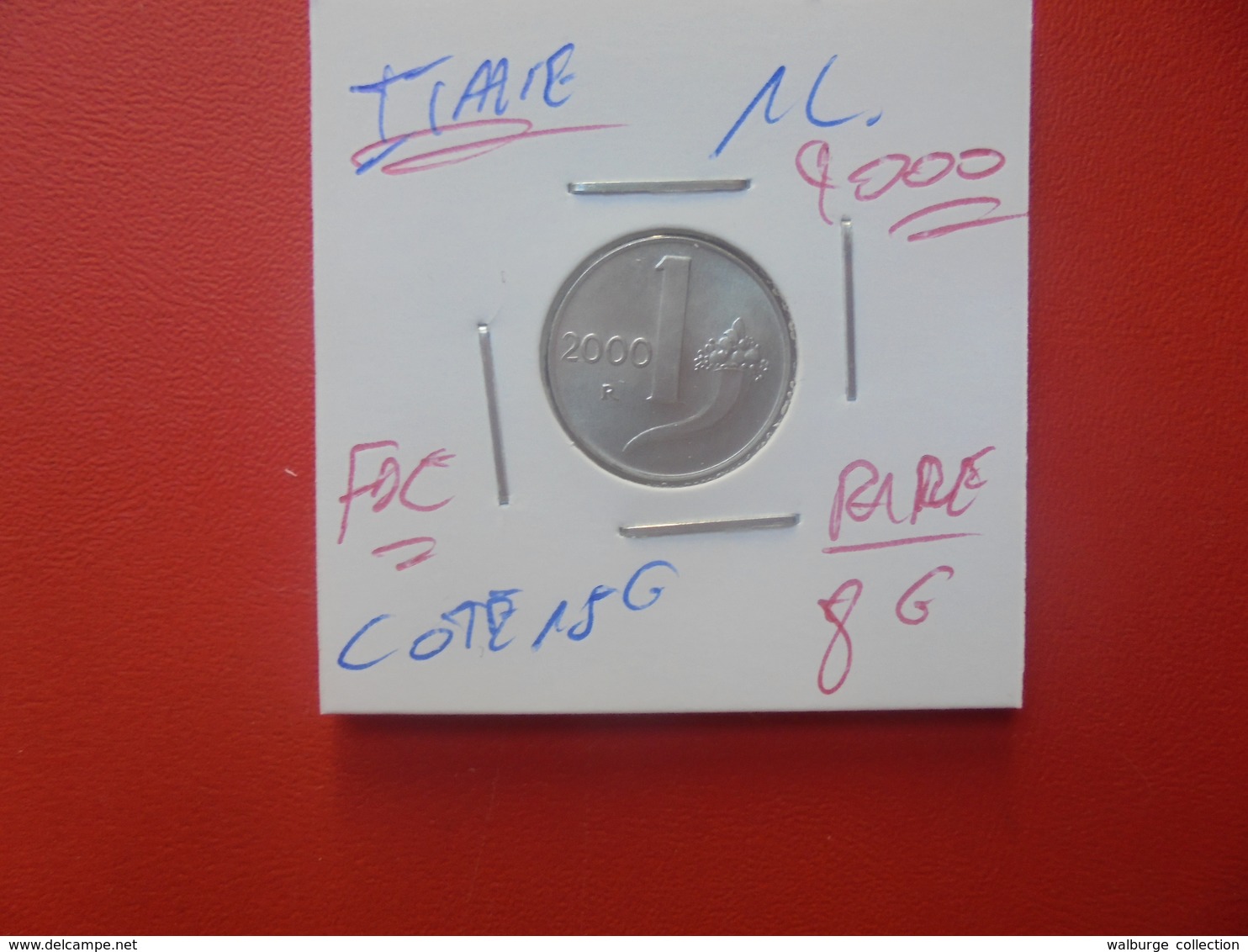 ITALIE 1 LIRE 2000 QUALITE FDC ! DATE DIFFICILE A TROUVER EN CIRCULATION ! (A.6) - 1 Lira