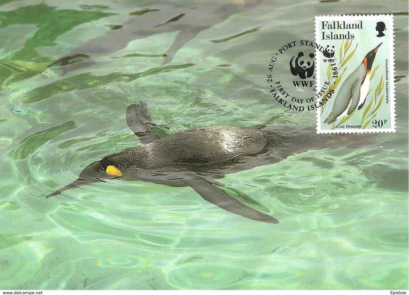 1991 - FALKLAND ISLANDS - King Penguin - Pingouin Manchot Royal  WWF - Falkland Islands