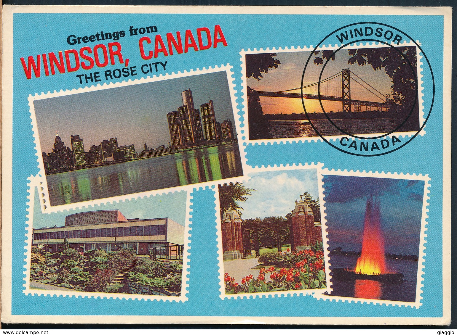 °°° 20050 - CANADA - GREETINGS FROM WINDSOR , THE ROSE CITY - 1984 With Stamps °°° - Windsor