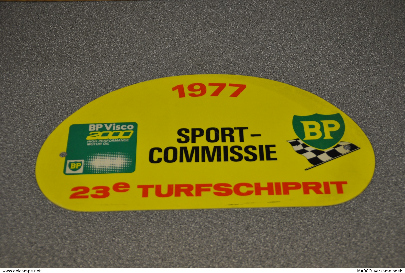 Rally Plaat-rallye Plaque Plastic: 23e Turfschiprit Breda 1977 SPORT-COMMISSIE BP Visco 2000 - Rallye (Rally) Plates