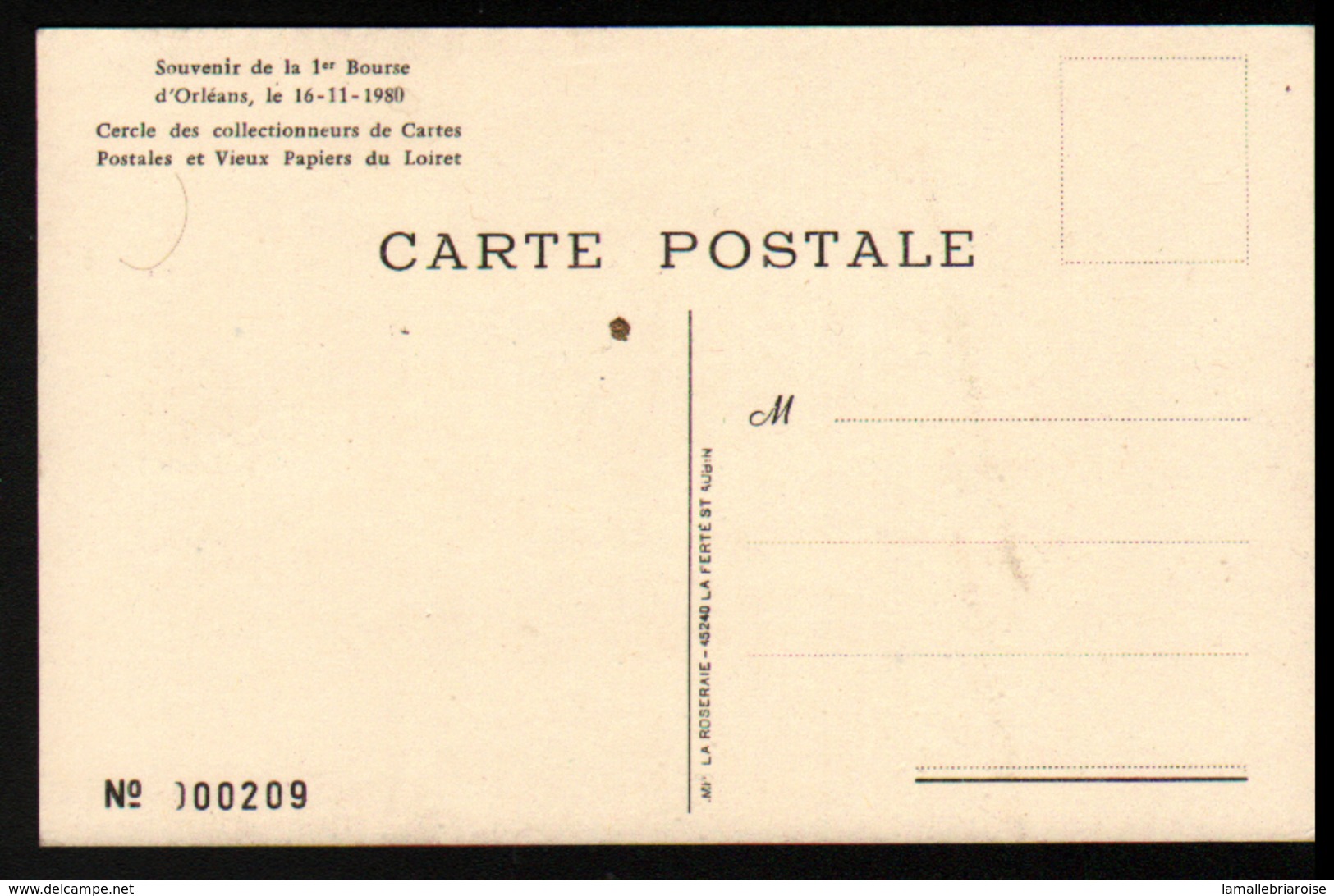 45, 1ere Bourse De Cartes Postales, Orleans 16 Nov 1980 - Bourses & Salons De Collections