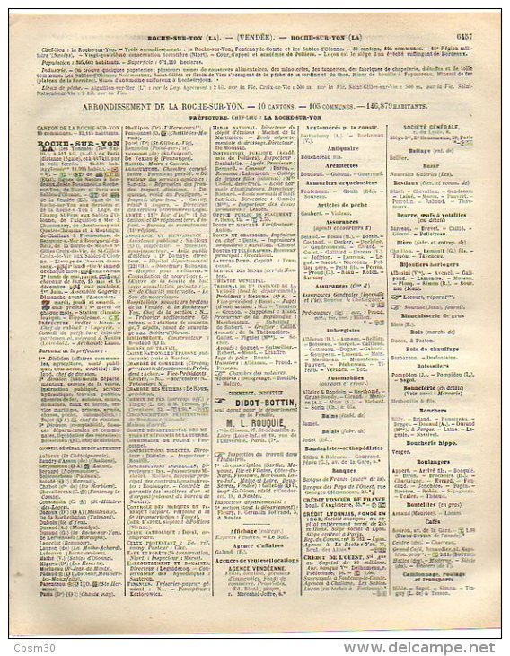 ANNUAIRE - 85 - Département Vendée - Année 1928 - édition Didot-Bottin - 41 Pages - Telephone Directories