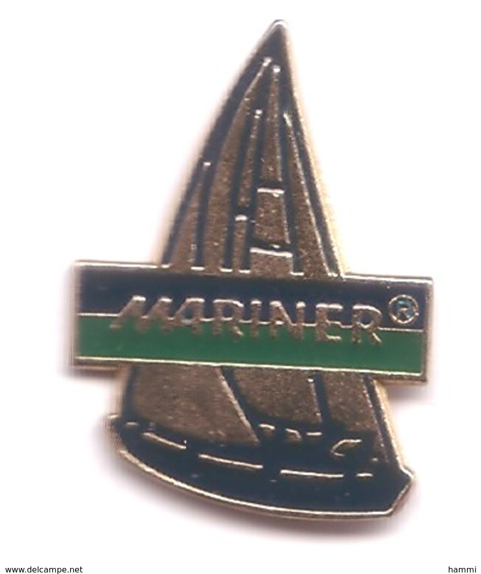 X25 Pin's  Bateau Voilier Mariner Version Cartouche Noire Et Verte Achat Immédiat - Bateaux