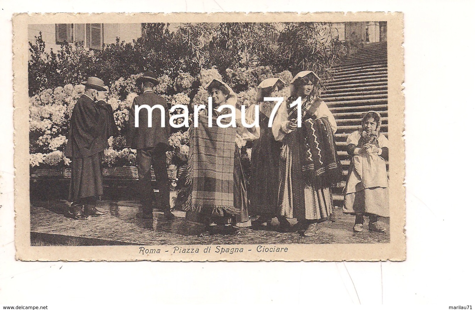 P1120 Lazio ROMA Costumi CIOCIARE Piazza  Di Spagna 1918 Viaggiata - Altri & Non Classificati