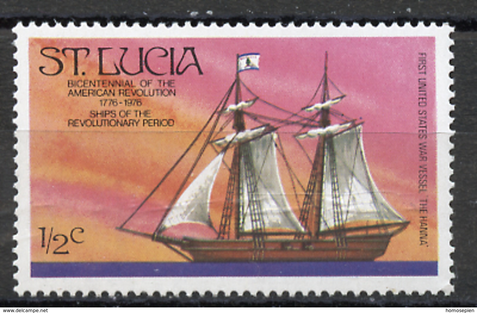 Sainte Lucie - Saint Lucia 1976 Y&T N°378 - Michel N°372 *** - 0,5c Bateau Le Hanna - St.Lucia (...-1978)