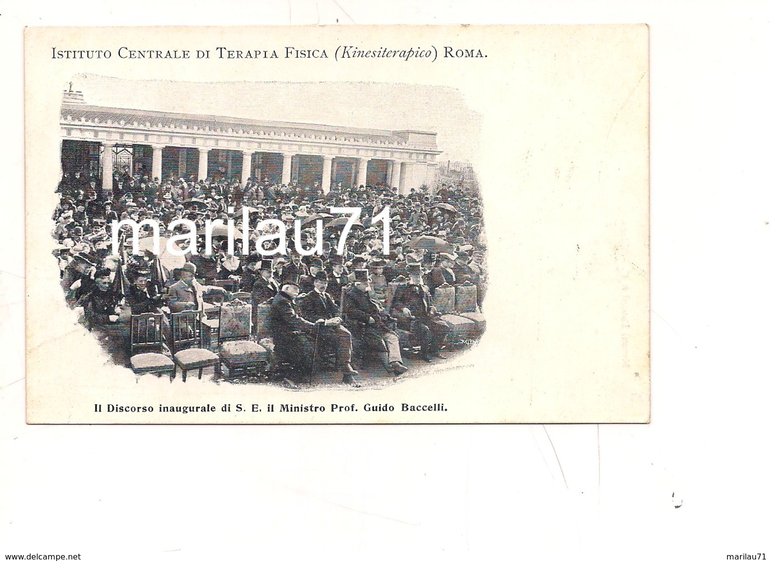 P1129 Lazio ROMA Istituto Centrale Terapia Fisica MINISTRO BACELLI Non Viaggiata Primi '900 Testo Lungo KINESITERAPICO - Altri & Non Classificati