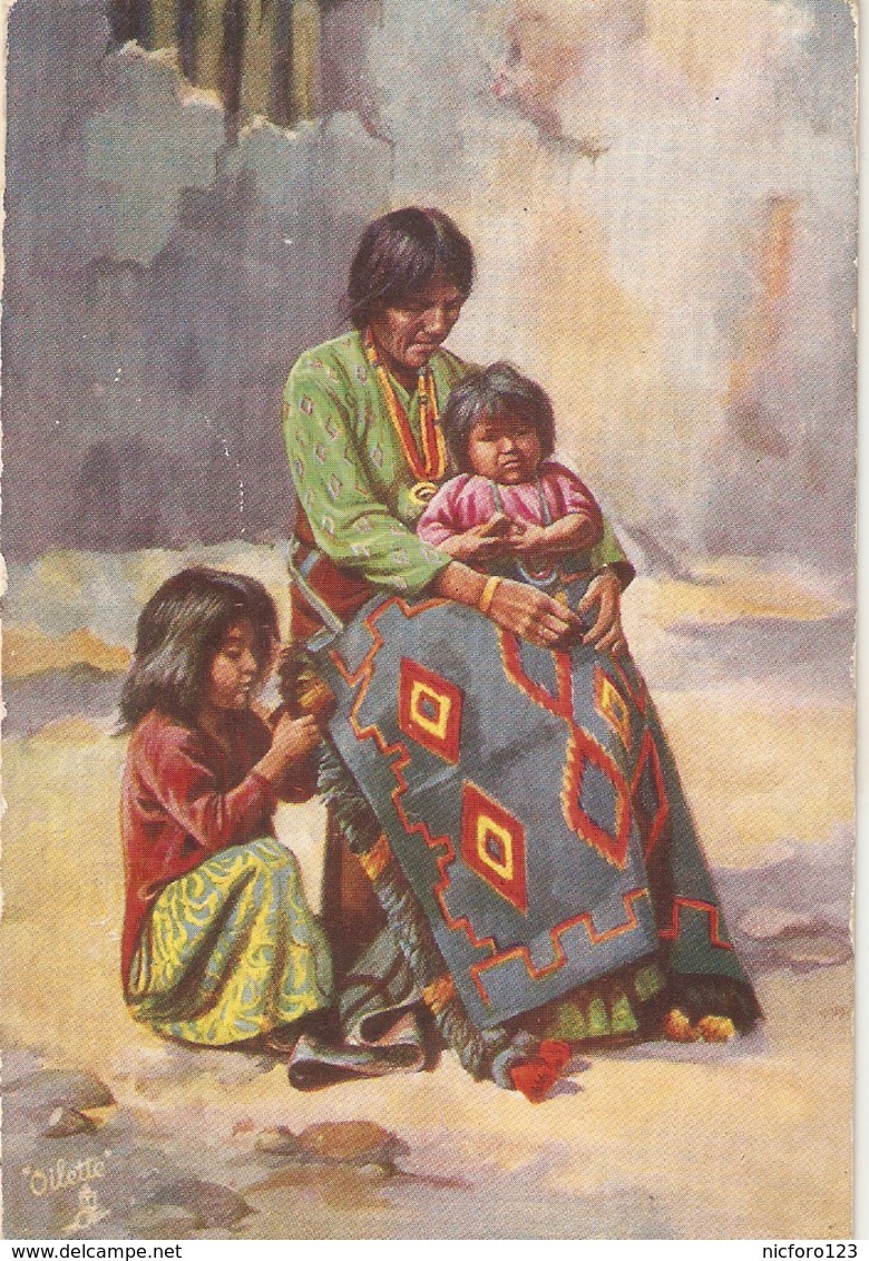 "A Navajo Indian  Sqaw And Chidren" Tuck Oikette Native Arizonians Ser. PC # 9283 - Tuck, Raphael