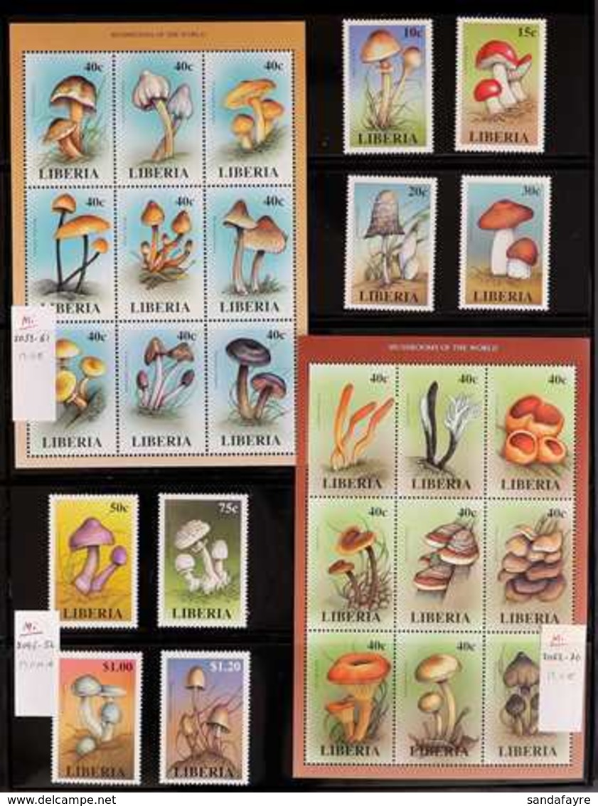 MUSHROOMS (FUNGI) LIBERIA 1998-2011 superb Never Hinged Mint Collection On Stock Pages, All Different, Excellent Conditi - Unclassified