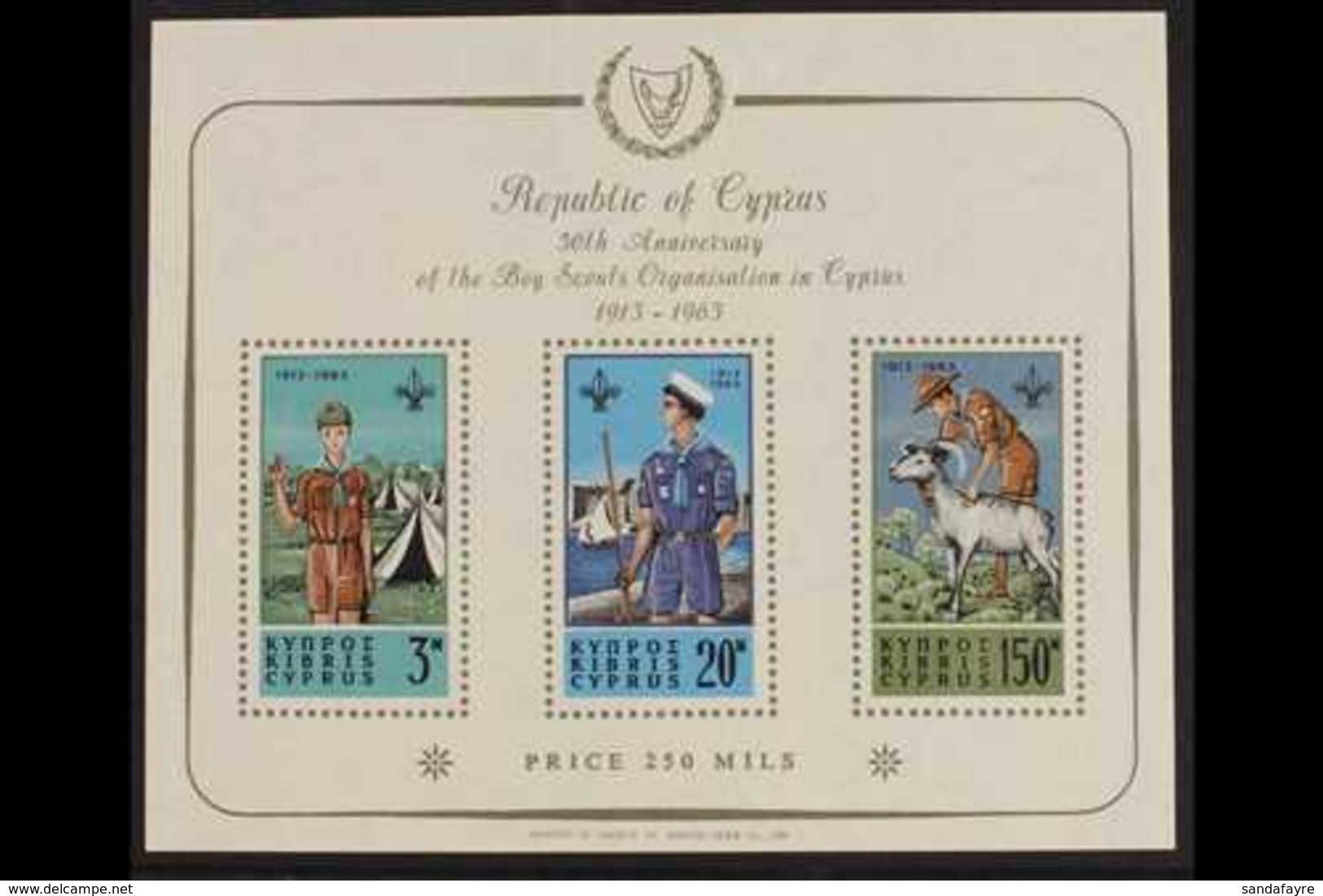 SCOUTING 1963. Cyprus "50th Anniversary Of Scouting" Miniature Sheet, SG MS 231a, Mi Block 1, Never Hinged Mint For More - Non Classificati