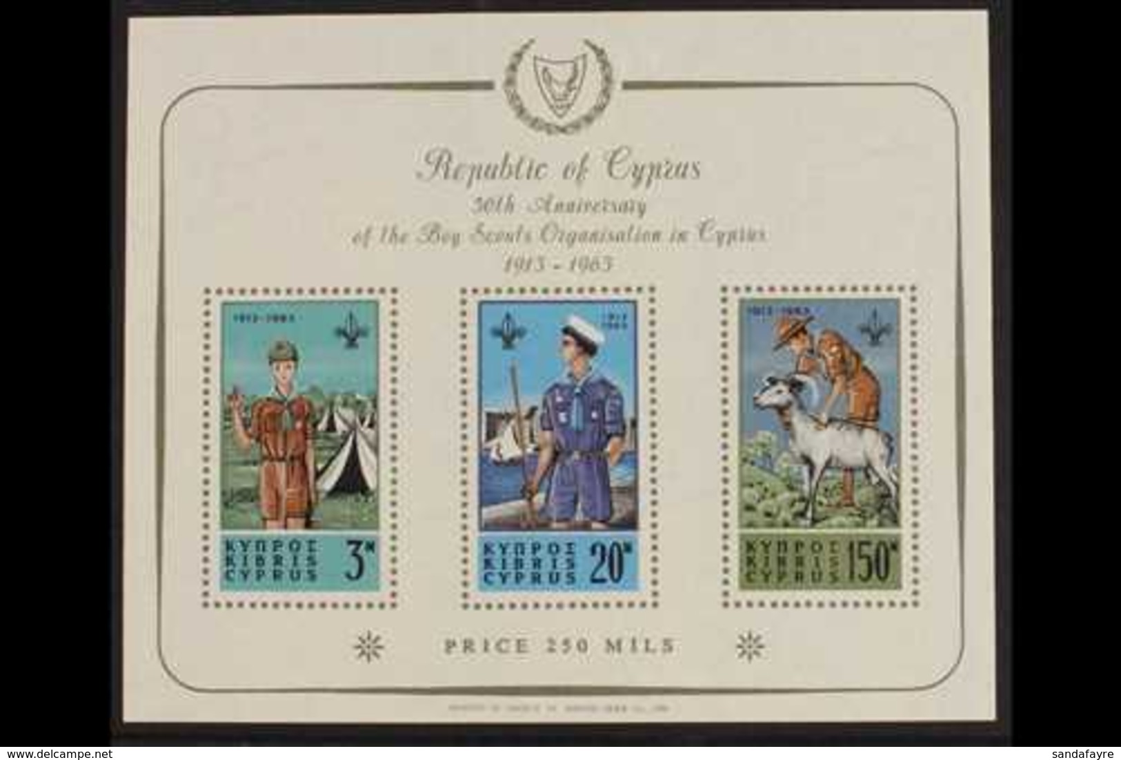 SCOUTING 1963. Cyprus "50th Anniversary Of Scouting" Miniature Sheet, SG MS 231a, Mi Block 1, Never Hinged Mint For More - Zonder Classificatie